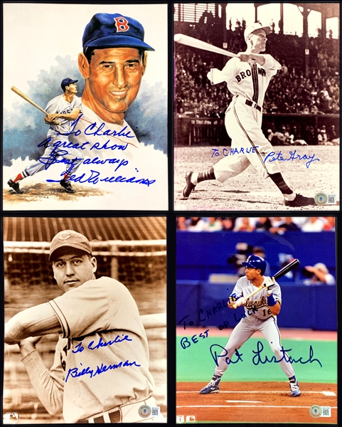 Baseball Hall of Famer and Superstars Signed Photo Collection of 50 - “To Charlie” - Incl. Ted Williams, Willie Mays, Pete Rose and Others (BAS)