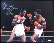 Sugar Ray Leonard and Thomas Hitman Hearns Signed 16x20 Photos (2) (BAS)
