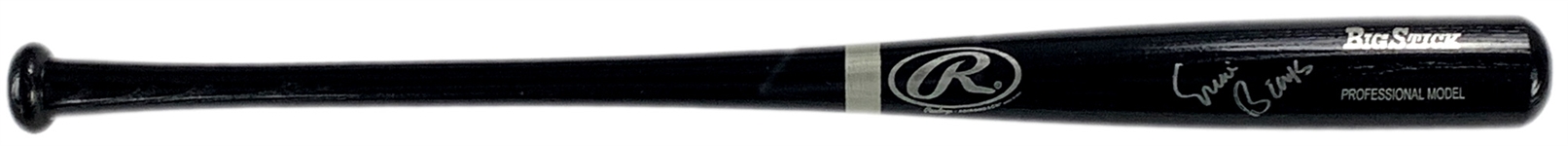 Ernie Banks Signed Black Rawlings Bat (BAS)