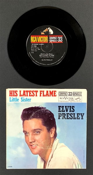 1961 Elvis Presley RCA Compact 33 Single of “His Latest Flame” / “Little Sister” - Incredibly High Grade Example