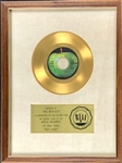 RIAA Gold Record Award for The Beatles 1968 Single <em>Hey Jude</em> - Certified in 1968 – Early White Linen Matte Style