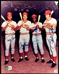 Big Red Machine Signed 8 x 10 Photo with Pete Rose, Joe Morgan, Johnny Bench and Tony Perez (BAS)