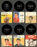 Group of 19 1950's-1970's Elvis Presley 45 RPM Singles with Picture Sleeves