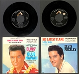 Group of 19 1950's-1970's Elvis Presley 45 RPM Singles with Picture Sleeves