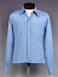 1969 Elvis Presley Screen-Worn Blue Dress Shirt from <em>The Trouble with Girls (and how to get into it)</em> - Also Featured on the January 1970 International Hotel Menu