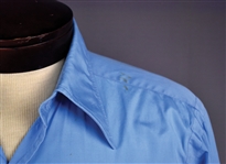 1969 Elvis Presley Screen-Worn Blue Dress Shirt from <em>The Trouble with Girls (and how to get into it)</em> - Also Featured on the January 1970 International Hotel Menu