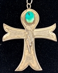 Elvis Presley Owned Lightning Bolt Silver and Turquoise Ankh Necklace – with Original Sketch from Mike McGregor's Files!