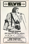 1975 Elvis Presley Concert Poster for New Year's Eve, December 31, 1975, at The Silverdome in Pontiac, Michigan
