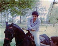Elvis Presley Owned and Used Midnight Red Horse Blanket