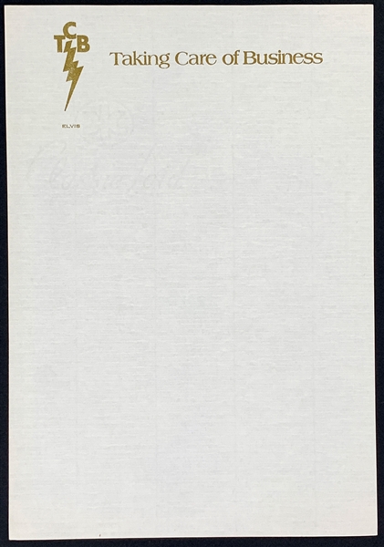 Elvis Presley “TCB” Letterhead – Elvis More Rare Executive Style Letterhead