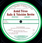 1956  “Armed Forces Radio & Television Service” 33 1/3 RPM 16-Inch LP Featuring Elvis Presley's Songs from his Debut LP <em>Elvis Presley</em>