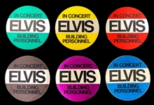 Complete Set of Six 1970's Elvis Presley Concert Round Backstage Passes
