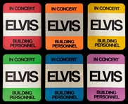 Complete Set of Six 1970's Elvis Presley Concert Rectangle Backstage Passes