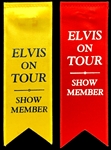 Pair of 1970s Backstage Pass Ribbons for Elvis Presley in Concert – Yellow and Red Variations