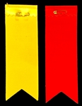 Pair of 1970s Backstage Pass Ribbons for Elvis Presley in Concert – Yellow and Red Variations