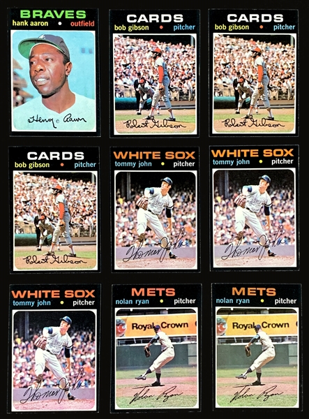 1971 Topps Collection with Duplication (289) Including Nolan Ryan (3), Hank Aaron and Bob Gibson (3)