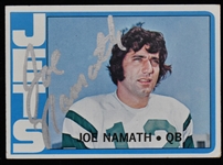 Joe Namath Signed 1972 Topps Football Card (BAS)