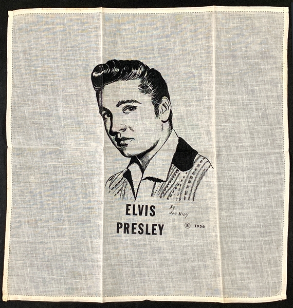 1956 Elvis Presley Pictorial Handkerchief – Lesser Seen NON-EPE Souvenir Scarf