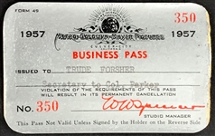Film Studio Lot IDs and Stationary from Elvis Presley’s Offices at MGM and Paramount – From the Trude Forsher Archive