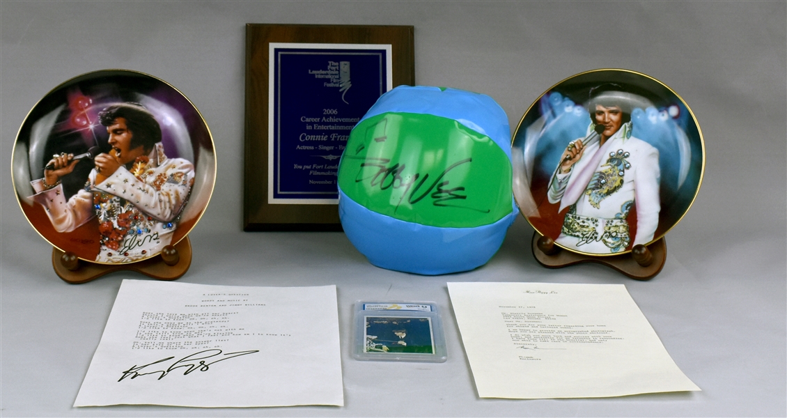 Kenny Loggins, Bobby Vee and Peggy Lee Signed Items Plus Elvis Presley, Beatles and Connie Francis Memorabilia (3) (BAS)