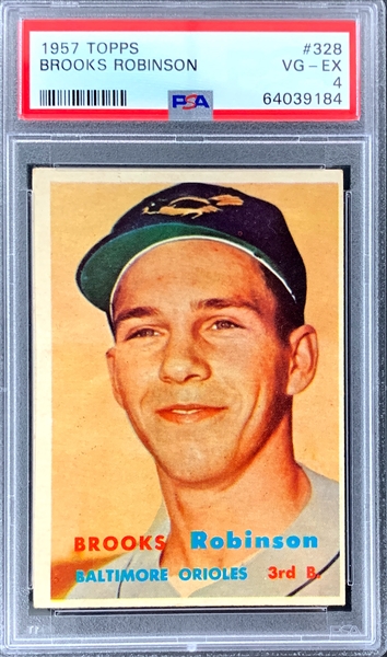 1957 Topps #328 Brooks Robinson Rookie Card – PSA VG-EX 4