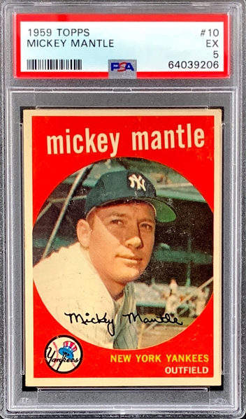1959 Topps #10 Mickey Mantle – PSA EX 5
