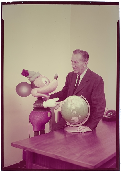 1950s Walt Disney and Mickey Mouse Original 5 x 7 Inch Color Transparency