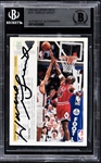 1991-92 Upper Deck #44 Michael Jordan Signed Card PLUS Scottie Pippen, John Paxson, Bill Cartwright and Horace Grant Signed Cards! The Whole Starting Lineup From The Bulls First NBA Title