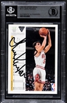 1991-92 Upper Deck #44 Michael Jordan Signed Card PLUS Scottie Pippen, John Paxson, Bill Cartwright and Horace Grant Signed Cards! The Whole Starting Lineup From The Bulls First NBA Title
