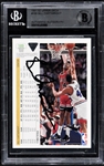 1991-92 Upper Deck #44 Michael Jordan Signed Card PLUS Scottie Pippen, John Paxson, Bill Cartwright and Horace Grant Signed Cards! The Whole Starting Lineup From The Bulls First NBA Title