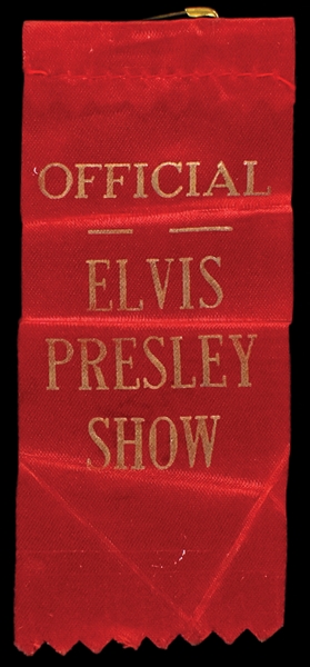 1957 “OFFICIAL ELVIS PRESLEY SHOW” “Northwest Tour” Backstage Ribbon from The Tommy Young Collection Plus Concert Tour Ephemera (6 Pieces)*