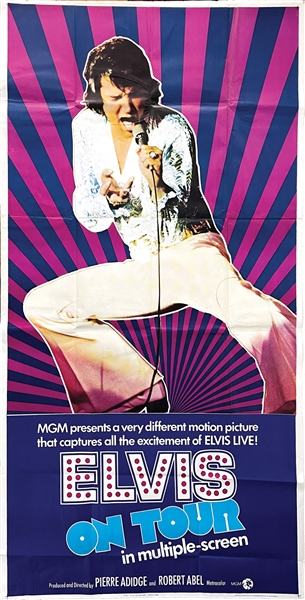 1972 <em>Elvis on Tour</em> Three-Sheet Movie Poster – Starring Elvis Presley – A Stunning NEAR MINT Example!!