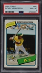 1980 Topps #482 Rickey Henderson Rookie Card – PSA NM-MT 8