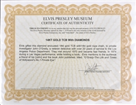 1970s Elvis Presley Owned and Worn Diamond  Encrusted “TCB” Necklace Given to Detective  John O’Grady
