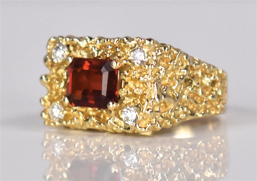 1970s Elvis Presley Owned Diamond and Garnet Ring - His Birthstone! - Gifted to His Bandleader Joe Guercio