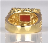 1970s Elvis Presley Owned Diamond and Garnet Ring - His Birthstone! - Gifted to His Bandleader Joe Guercio