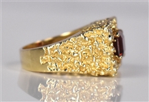 1970s Elvis Presley Owned Diamond and Garnet Ring - His Birthstone! - Gifted to His Bandleader Joe Guercio