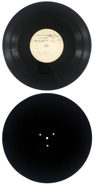 Pair of 1956 “Voice of America” 33 1/3 RPM 12-Inch Single-Sided Acetates which Include Elvis Presley’s “Hound Dog” and “I Want You, I Need You, I Love You”