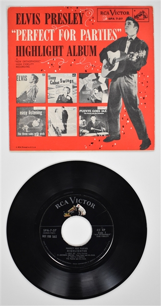 1956 <em>Elvis Presley “Perfect for Parties” Highlight Album</em> 45 RPM EP with Rare Original Mailing Envelope