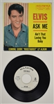 1964 Elvis Presley RCA Victor White Label “Not For Sale” 45 RPM Single “Ask Me” / “Aint That Loving You Baby” with Picture Sleeve - <em>Roustabout</em>