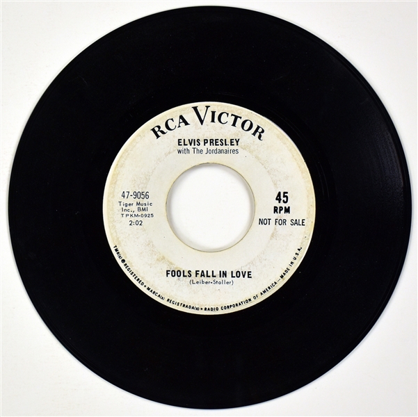 1967 Elvis Presley RCA Victor White Label “Not For Sale” 45 RPM Single “Fools Fall in Love” / “Indescribably Blue”