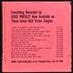 Three Variations of Elvis Presley's 1956 RCA 45 RPM Single “Love Me Tender” - Incl. Dark Pink, Light Pink and Green Sleeves