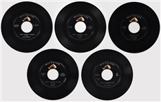 Set of al Five 1950's Elvis Presley RCA Victor 45 RPM Releases of His Sun Singles – Incl. Dec. 1955 “Mystery Train” (5)