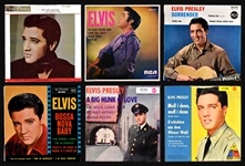 Collection of Six Elvis Presley RCA Import 45 RPM EPs and Singles from Mexico, France, and Germany