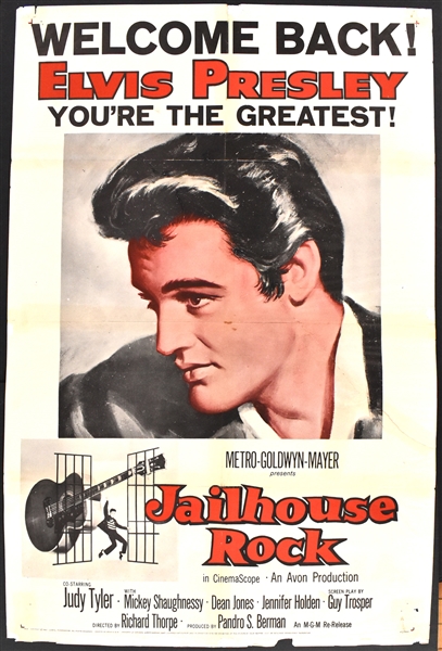 1960 <em>Jailhouse Rock</em> One Sheet Movie Poster - “ELVIS IS BACK!” Post-Army Special Poster