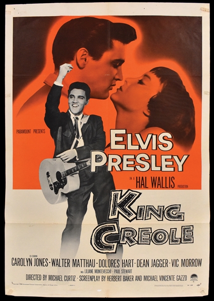 1958 <em>King Creole</em> One Sheet Movie Poster – Starring Elvis Presley