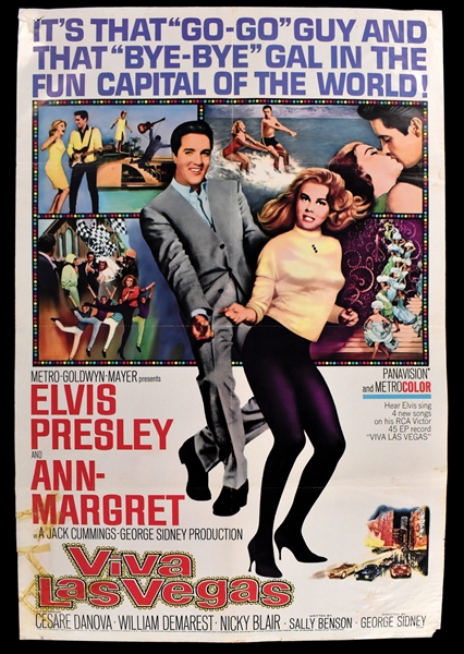 1964 <em>Viva Las Vegas</em> One Sheet Movie Poster – Starring Elvis Presley and Ann-Margret