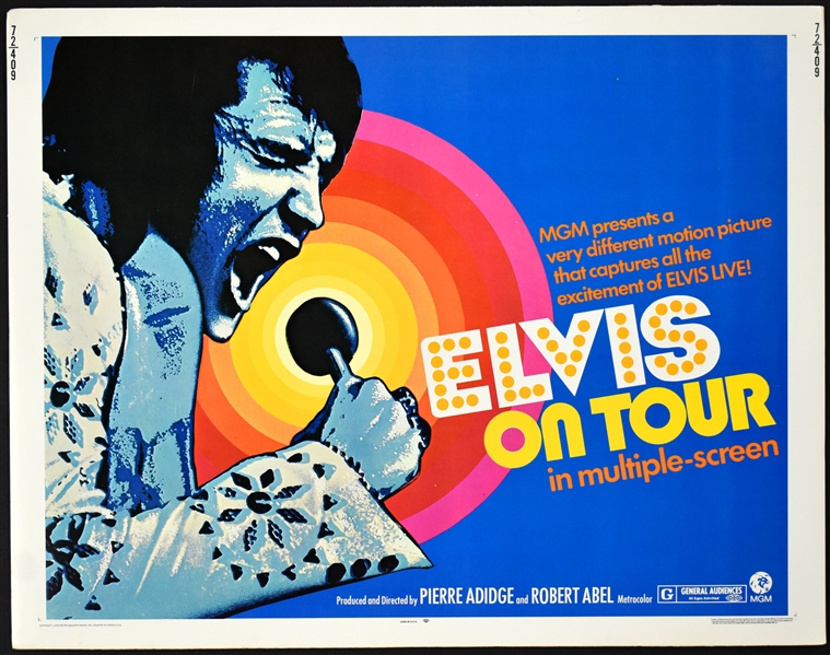 1972 <em>Elvis On Tour</em> Half Sheet Movie Poster