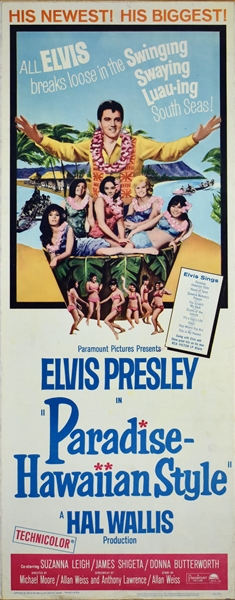 1966 <em>Paradise, Hawaiian Style</em> Insert Movie Poster – Starring Elvis Presley