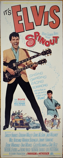 1966 <em>Spinout</em> Insert Movie Poster – Starring Elvis Presley and Shelley Fabares